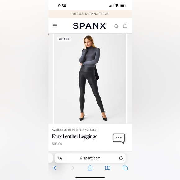 Never wore but don’t have tags. Spanx Faux Leather Leggings. - Picture 5 of 5